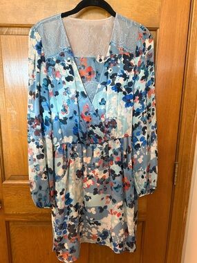 BCBGMaxAzria Light Blue Floral Print Dress